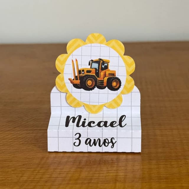 PEGUE E MONTE - Porta Bis Duplo Personalizados TRATOR - Decoração de Festa | Lembrancinhas | Aniversário | Personalizados