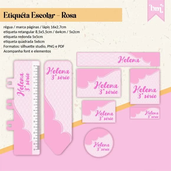60 Etiquetas Rosa