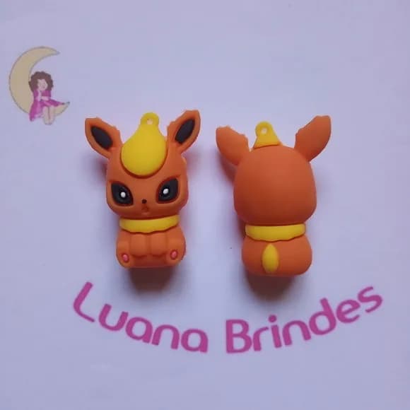 Pingente Pokémon Charmander Emborrachado 5cm Pct 2 Unidades
