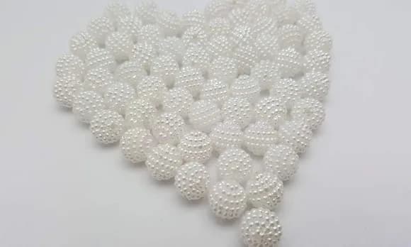 Pérolas Craqueladas Brancas de 10mm (pacote c/ 50 unids.)