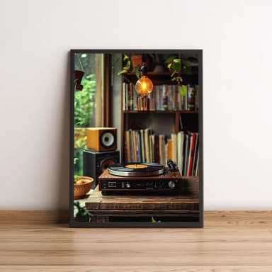 Quadro Toca-Discos Vintage com Estilo Retrô 2702