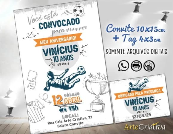 Convite Digital C/tag Futebol 4