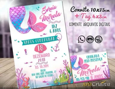 CONVITE DIGITAL C/TAG Sereia 9