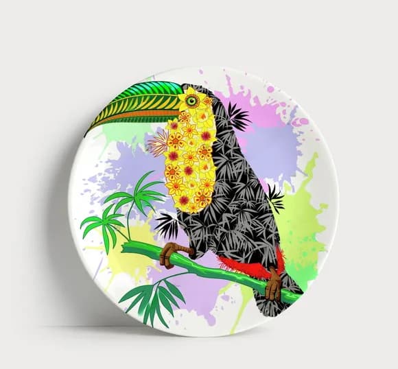 Prato Decorativo Tucano Pop Art & Tropical