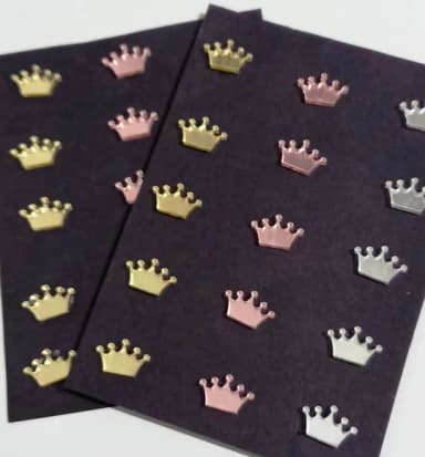 Mini Apliques Coroa Acrilico Espelhado - 2 Cartela