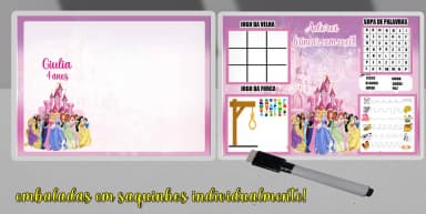 Lousa Magica infantil com Atividades personalizada das Princesas