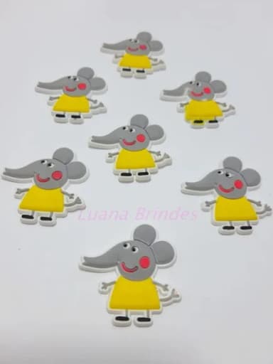 Aplique de Personagem Elefante emborrachado - pct com 7 unid