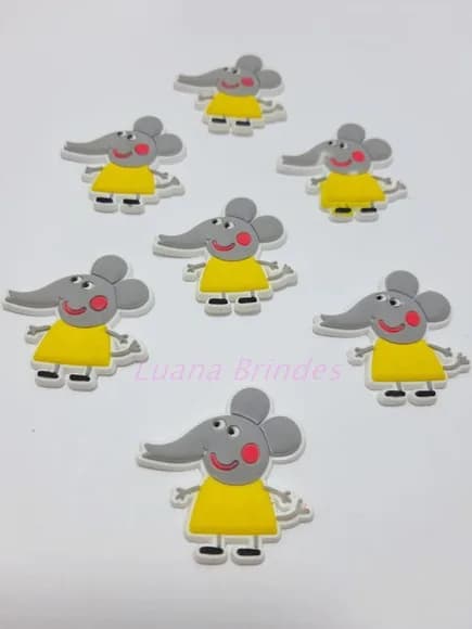 Aplique de Personagem Elefante emborrachado - pct com 7 unid