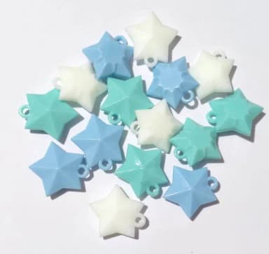 Pingente Estrela 2,5cm Acrílico Coloridos Pct com 15 Unidade