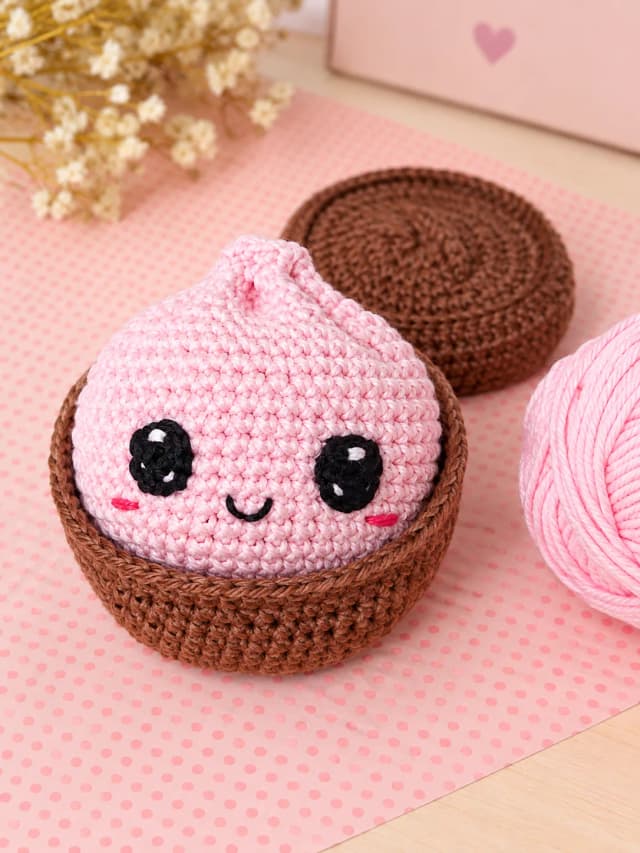 Dumpling Squish Amigurumi em Crochê | Com ou Sem Cesto