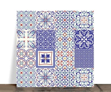 Azulejo Decorativo Mandala Portuguesa Azul 15x15 Cerâmica