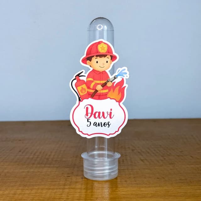 Apliques para Tubetes Personalizados BOMBEIRO - Decoração de Festa | Lembrancinhas | Aniversário | Personalizados