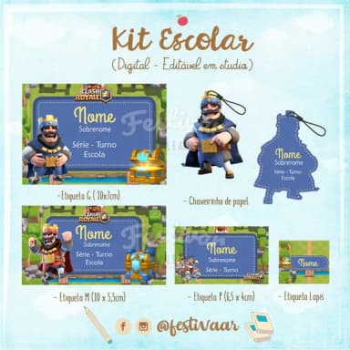 60 Etiquetas Escolares Personalizadas Prova D'agua