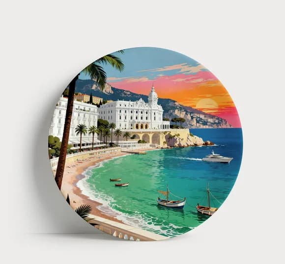 Prato Decorativo Riviera Francesa - Arte Mediterrânea