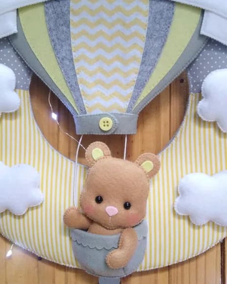 Enfeite Porta Maternidade Urso Feltro