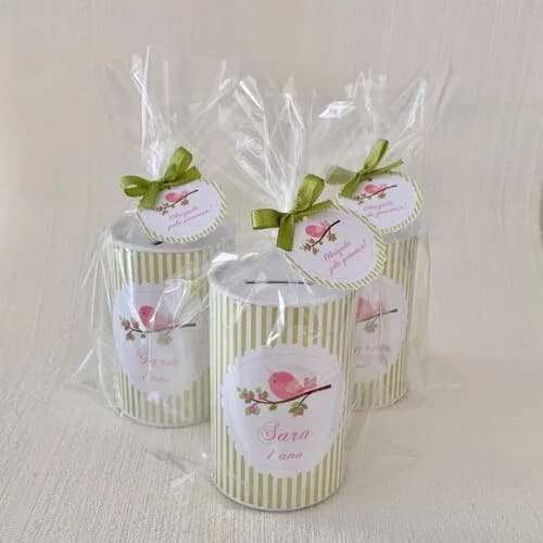 10 Cofrinhos Personalizado Jardim Encantado Passarinho