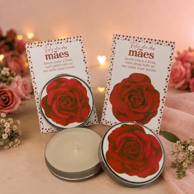 60 un de Vela Aromática na latinha Personalizada Dia das Mães Rosa Eventos, Festas, Brindes, fazemos qualquer tema.