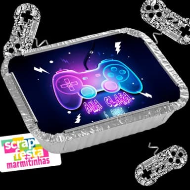Marmitinha Personalizada Festa Game Neon