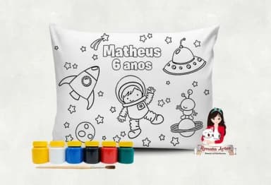 Almofada com Tinta para Colorir Astronauta