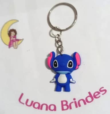 Chaveiro Stitch 3d Mini Emborrachado - 4 Unidades