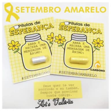 Cartão Cápsula com Mensagem Setembro Amarelo
