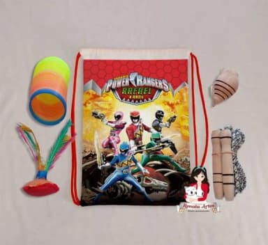 Mochila Boa Infância Tema Power Rangers Dino Charge 2