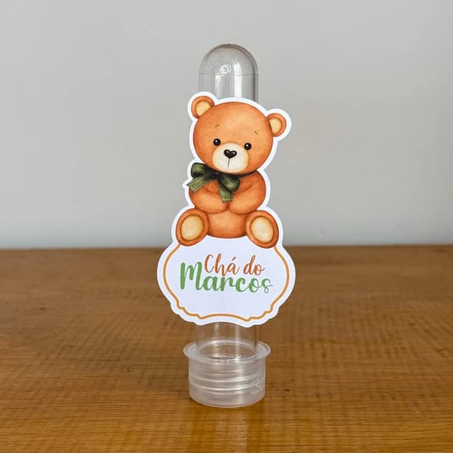 Apliques para Tubetes Personalizados CHA DE BEBE URSINHO VERDE - Decoração de Festa | Lembrancinhas | Aniversário | Personalizados