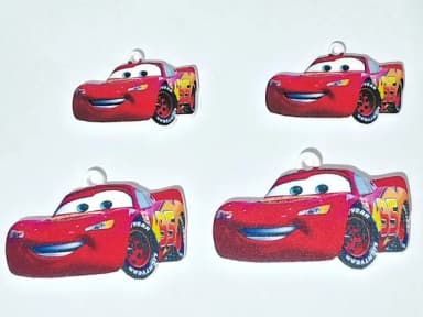 Pingente Carros Mc Queen de Acrílico Uv - Pct C/2kits