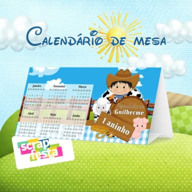 Calendário de Mesa Festa Fazendinha