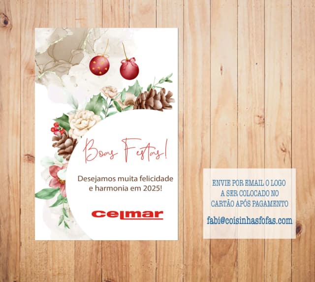Cartão de Natal personalizado com logo empresa