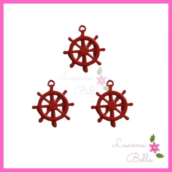 Pingente Leme vermelho de Acrílico - Pct c/30 undadess