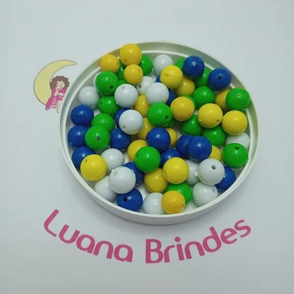 Bolinha Plastica Leitosa 12mm Pct 50 Unidades