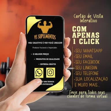 Cartão de Visita Virtual Interativo Empresa Suplementos