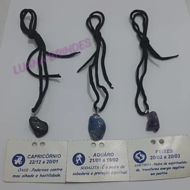 Colar com Pedras dos Signos - 3 unidades