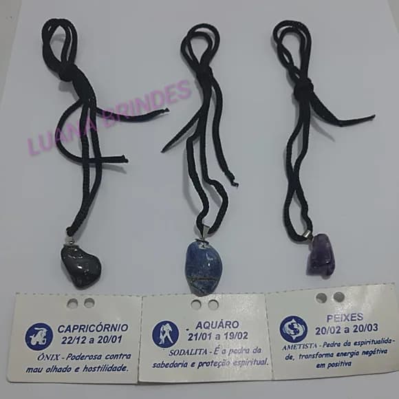 Colar com Pedras dos Signos - 3 unidades
