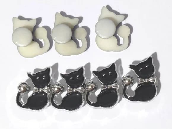 Pins para Crocs de Gatinhos Abs Pacote com 6 Unidades