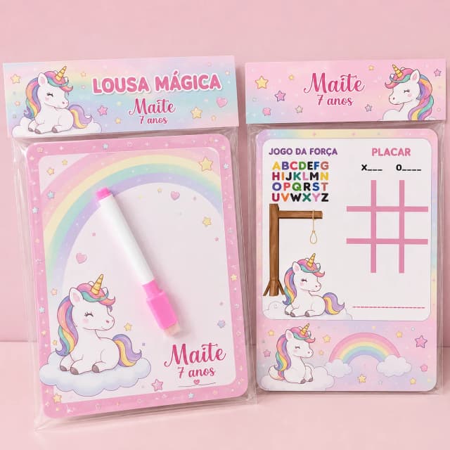 Lousa Magica Personalizada lembrancinhas do Unicornio