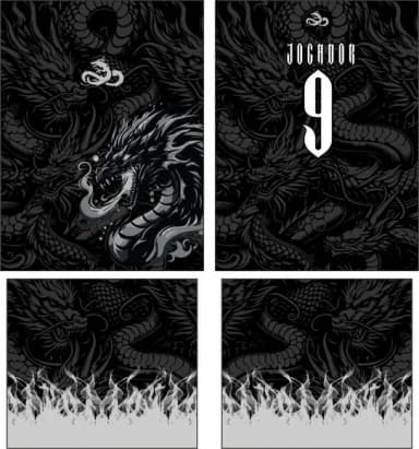 Arte Vetor Camisa Interclasse Dragão Negro Mod-669