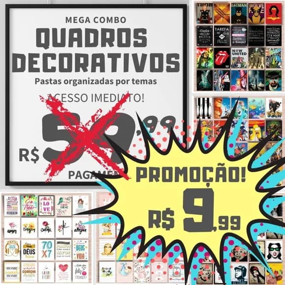 PACK ARQUIVO C/ ARTE SUBLIMAÇÃO QUADROS PLACAS = CÓD.: 63