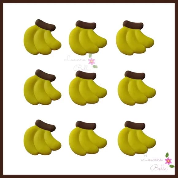 Aplique Emborrachado Modelo Banana - pcts c/9unds
