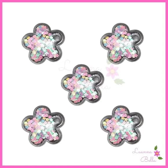Aplique Flor Com Enchimento Rosa - Pct c/6 unds