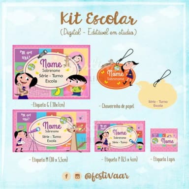 60 Etiquetas Escolares Personalizadas Prova D'agua