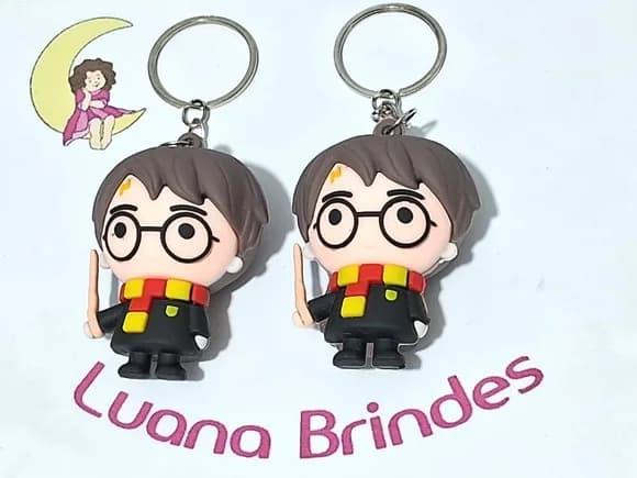 Chaveiro Harry Potter 3d Emborrachado Pacote com 2 Unidades
