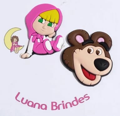 Aplique Marsha e Urso Emborrachados- 5 Peças