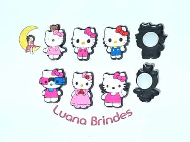 Pins para Sandália Hello Kitty Emborrachado 6 Unidades