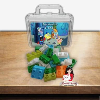 Maleta com Blocos de Montar Bob Esponja