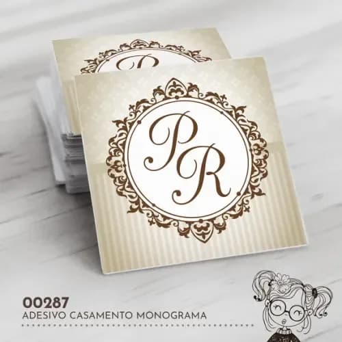 Adesivo Quadrado Monograma - 00287