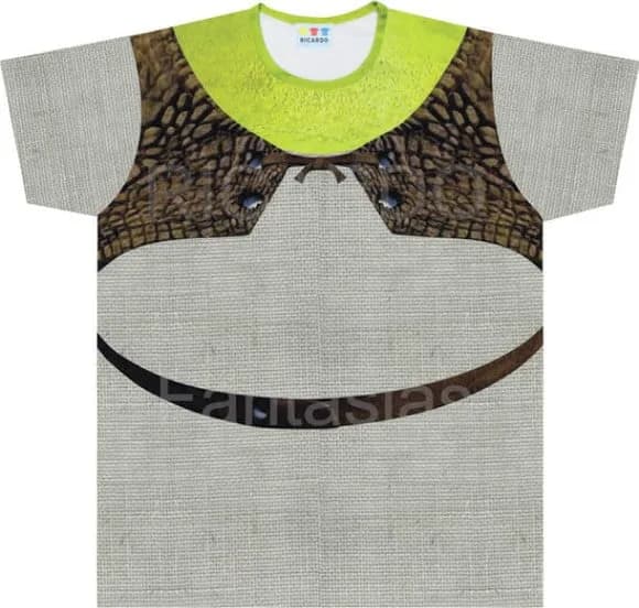 Camiseta infantil Fantasia Ogro Frente e Costas