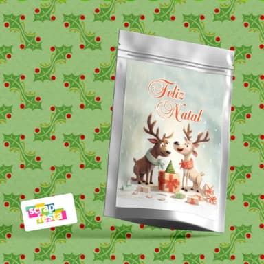 Saquinho Metalizado P 10x15 Personalizado Festa Natal
