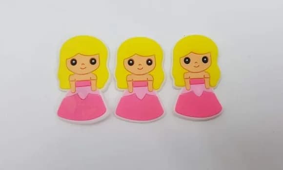 Aplique da Bela Adormecida Emborrachado de 4cm - 7 Unidades